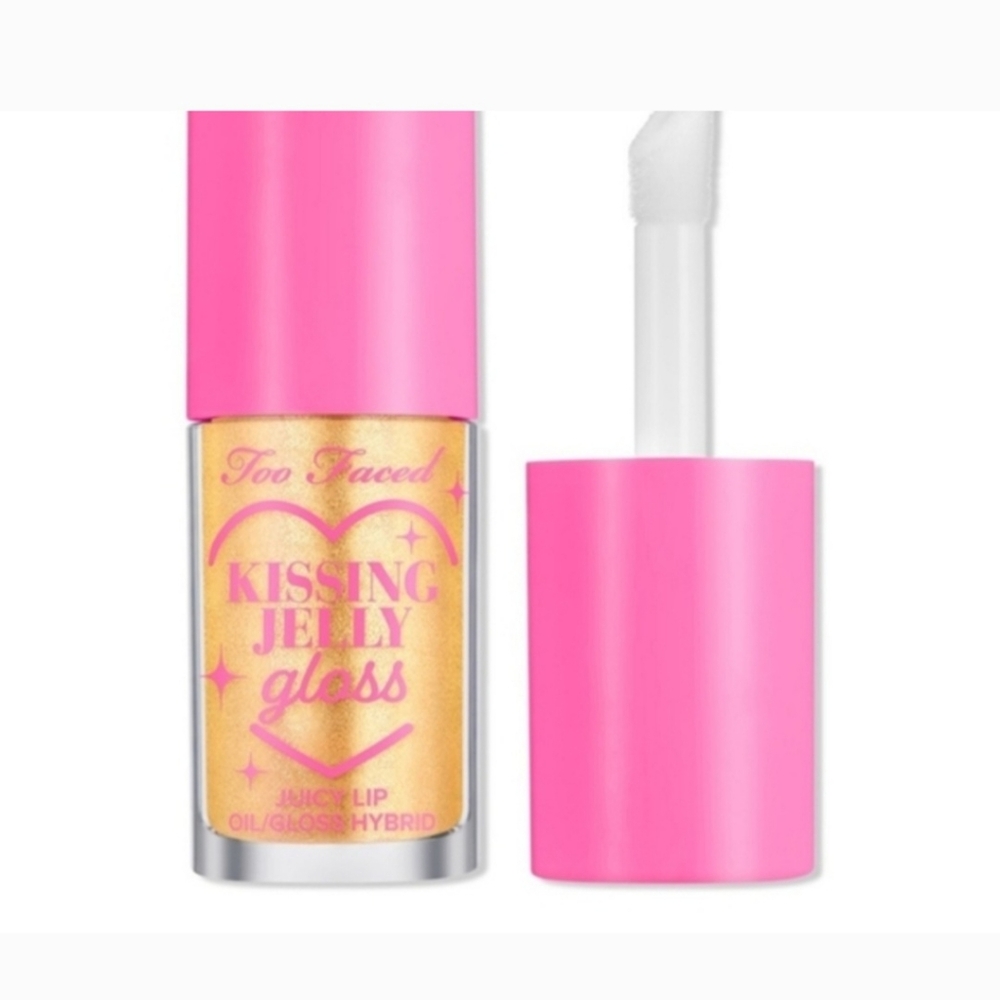 Too Faced Kissing Jelly Gloss - Pink and Gold Shine